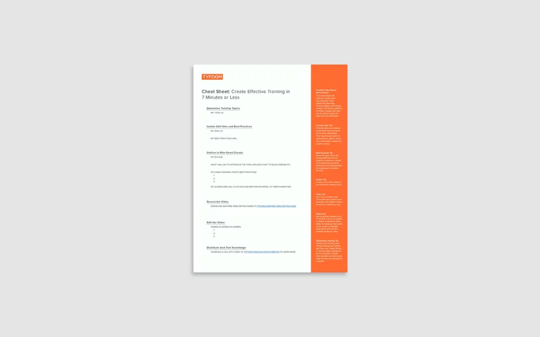 Cheat Sheet: Create Effective Training in 7 Minutes