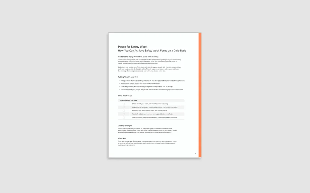Guide: Achieving a safety week focus daily