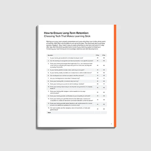 Checklist – How to Ensure Long-Term Retention: Choosing Tech That Makes Learning Stick