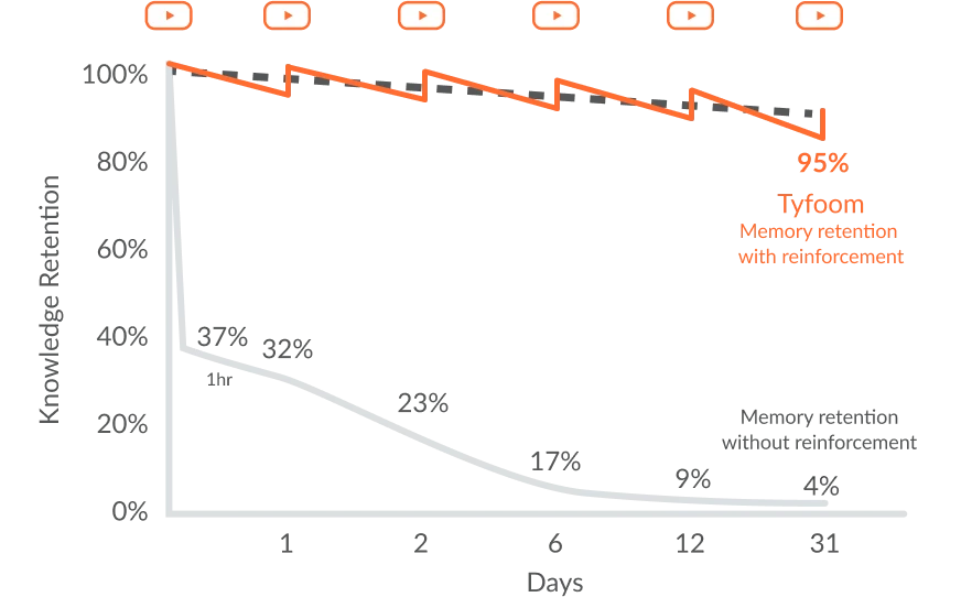 The forgetting curve chart