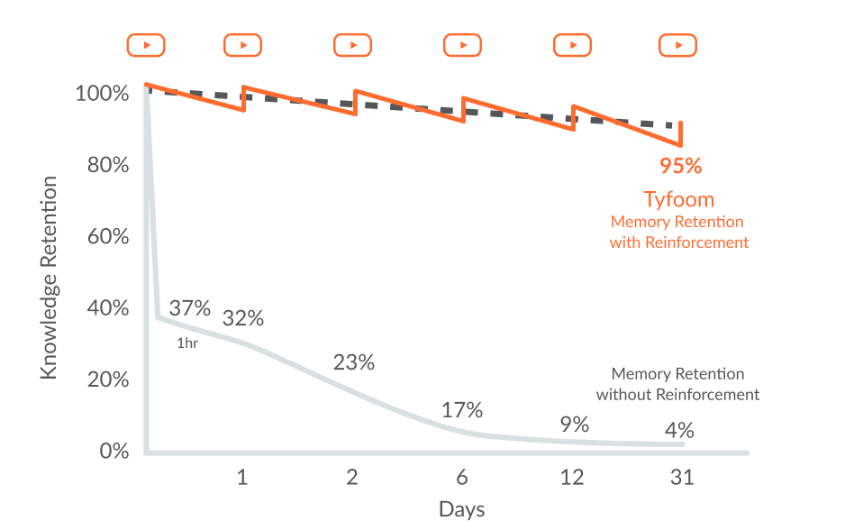 The forgetting curve chart