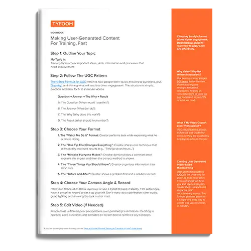 Make Training Content Fast workbook
