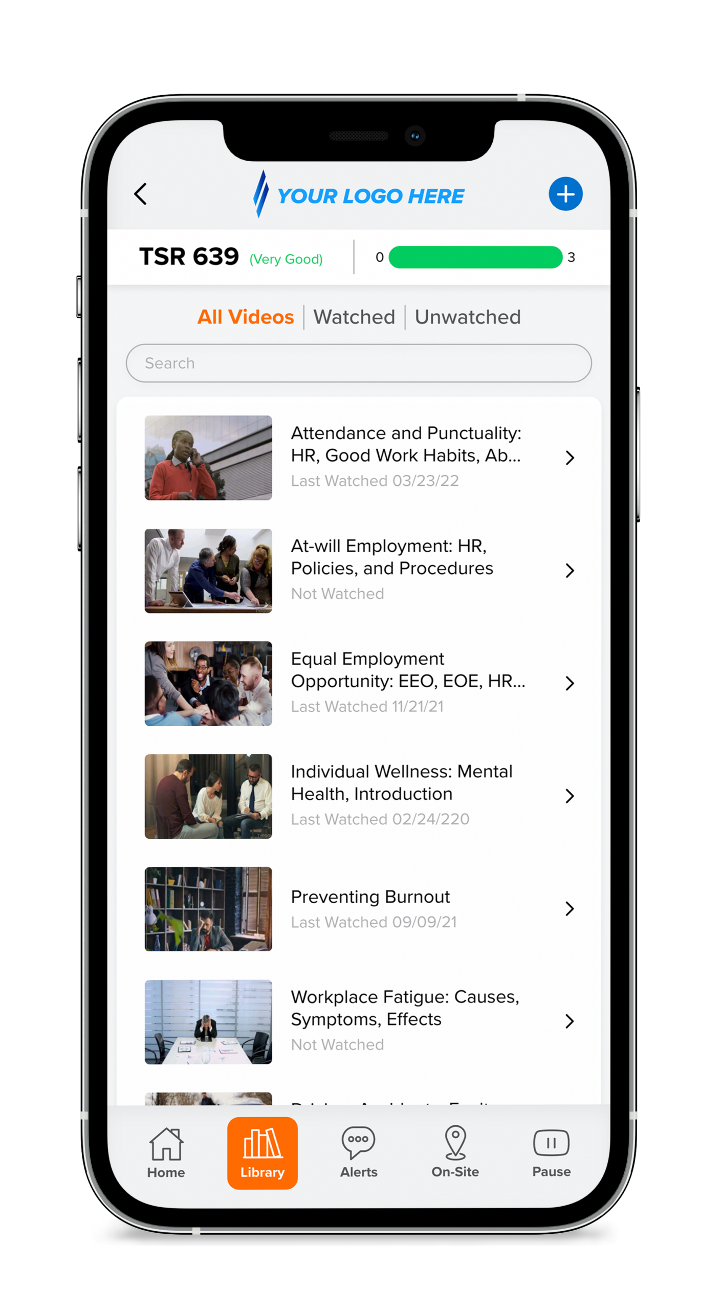 Tyfoom app library screen